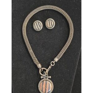 Vintage Robert‎ Rose Signed Necklace & Earrings Set